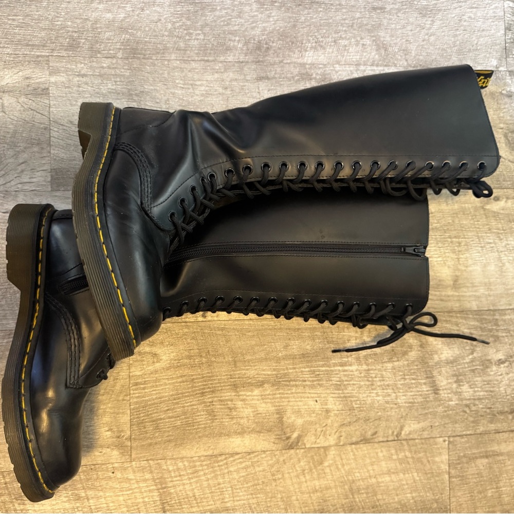 Dr. Martens 1B60 lace up knee high combat boots